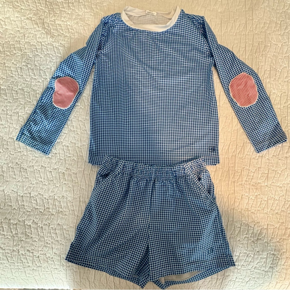Set Athleisure Boys Royal Blue Mini Gingham Set Size 4T
